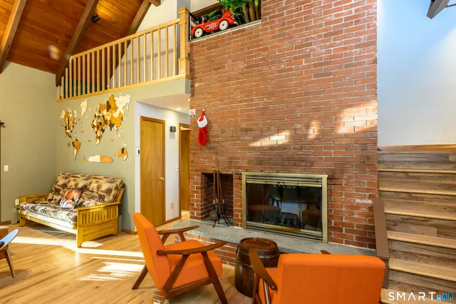 a view of an outdoor space with seating area