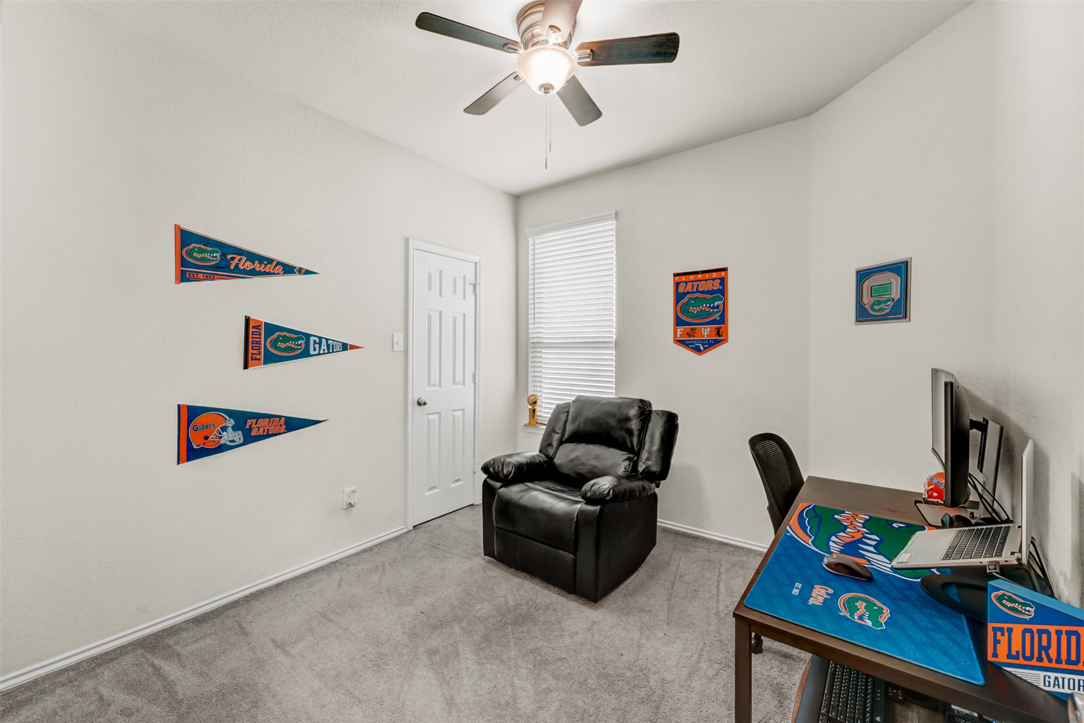 213 Ibis Falls Loop Jarrell, TX 76537 - Photo 23 of 37 A versatile room featuring neutral tones, a window with blinds, and soft carpet underfoot.