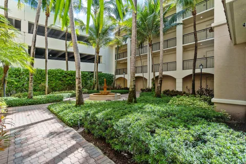 a view of a building with garden