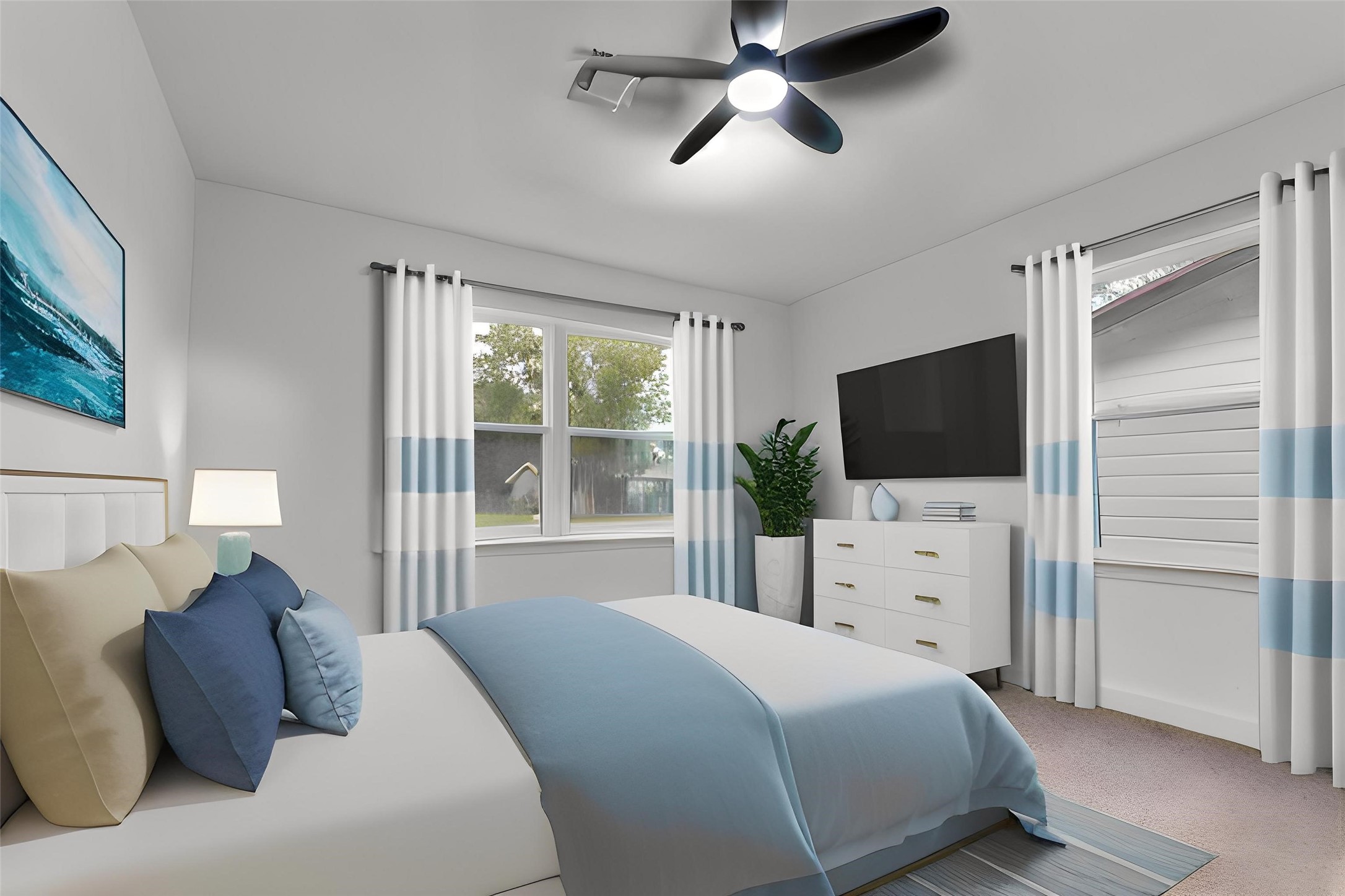 2545 Jackson La Marque, TX 77568 - Photo 15 of 30 a bedroom with a bed tv and window