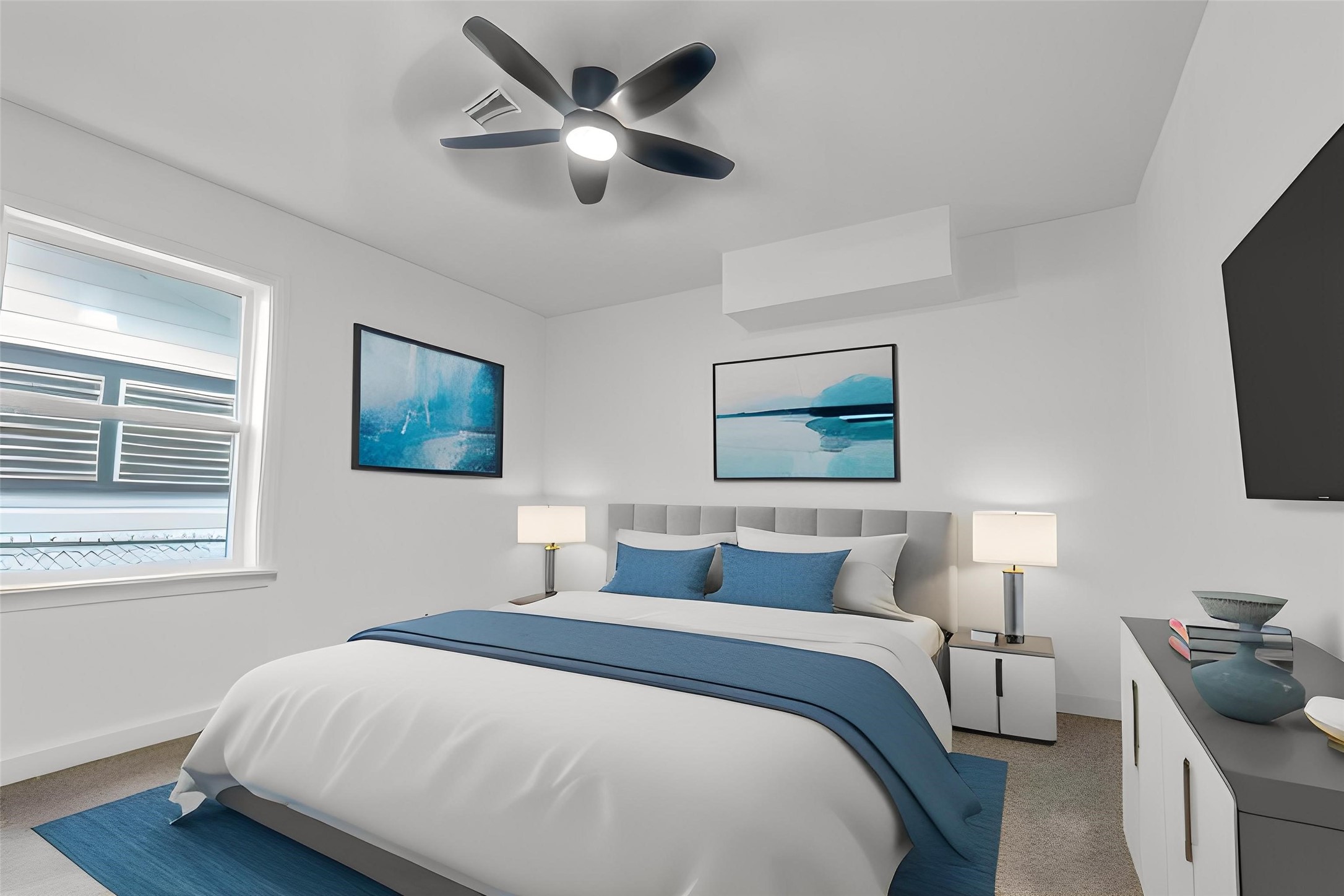 2545 Jackson La Marque, TX 77568 - Photo 17 of 30 a bedroom with a bed and a flat screen tv