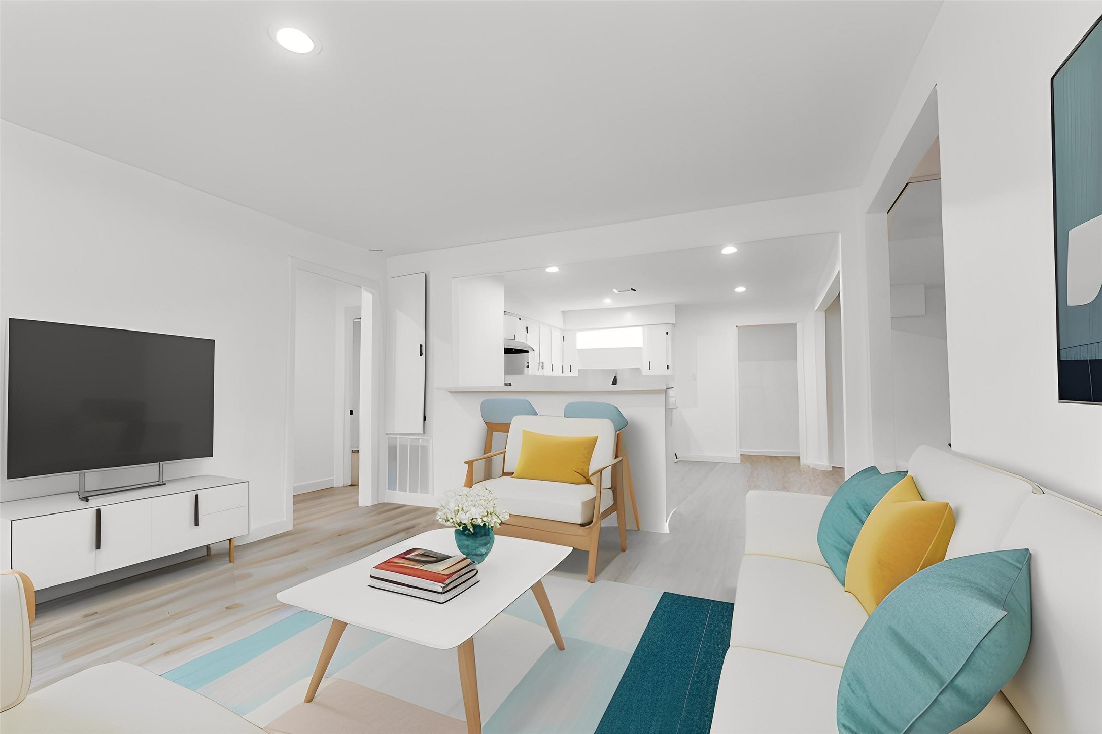 2545 Jackson La Marque, TX 77568 - Photo 5 of 30 a living room with furniture and a flat screen tv