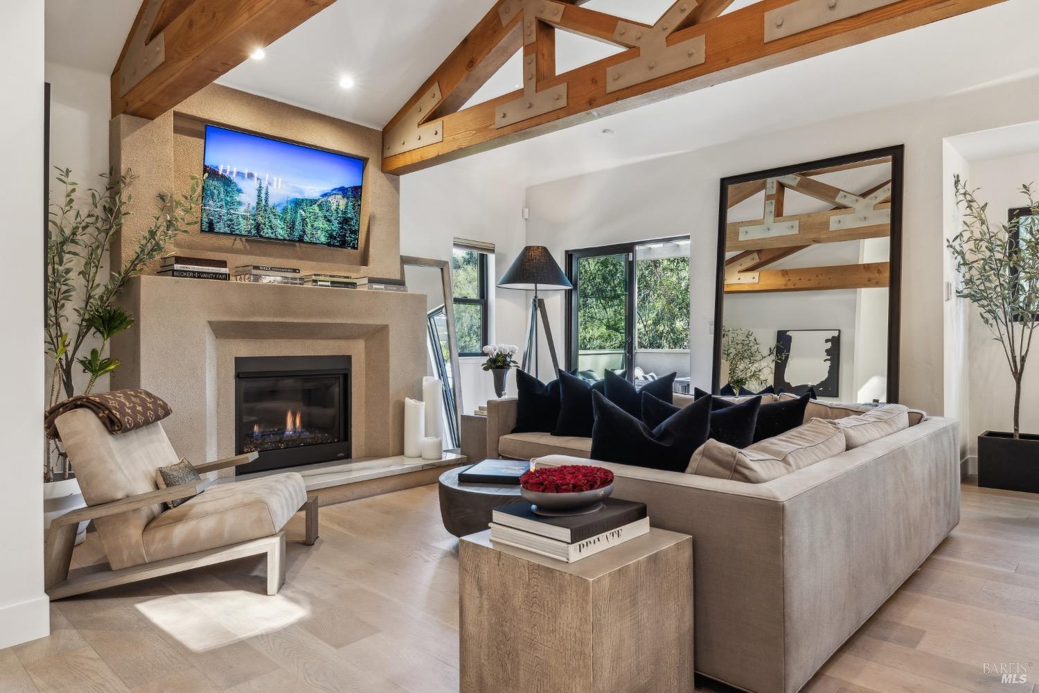 86 Fair Drive San Rafael, CA 94901 - Photo 6 of 65 a living room with furniture large window and fireplace