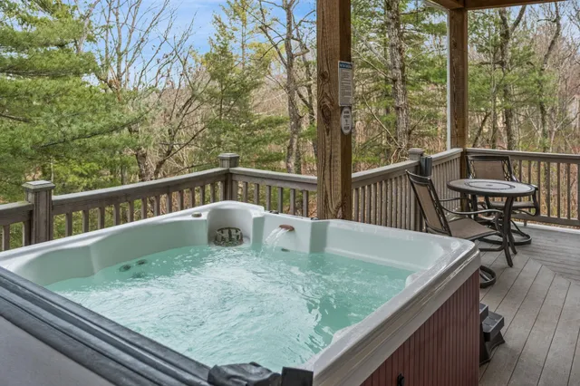 a view of a balcony with boat
