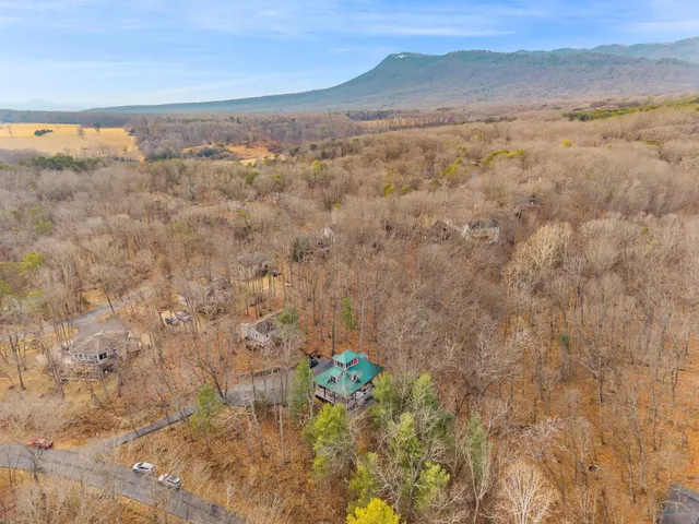 a view of an outdoor space and a mountain view
