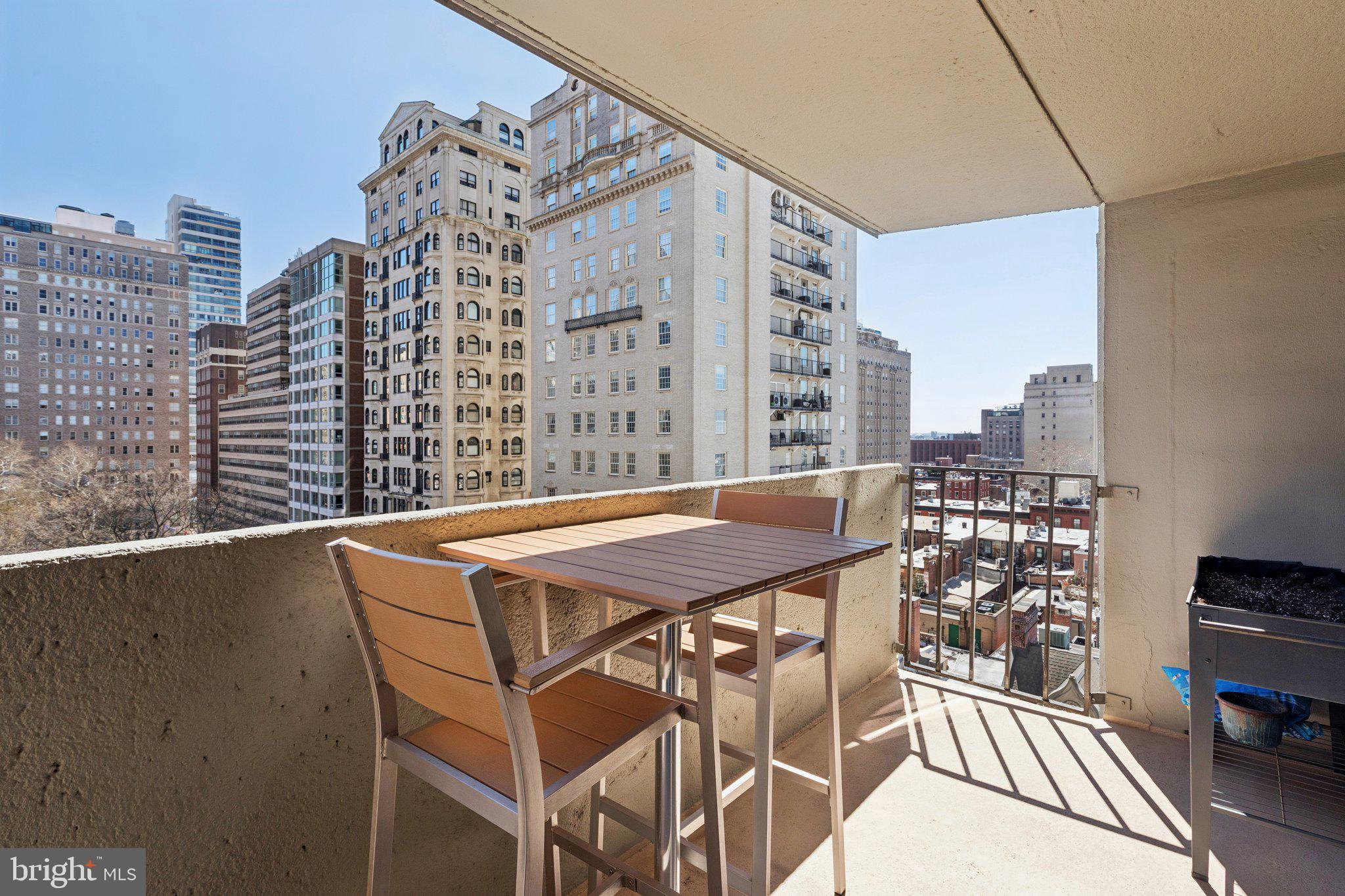 224 West Rittenhouse Square, Unit 1105 Philadelphia, PA 19103 - Photo 9 of 46 Urban balcony with city skyline views.
