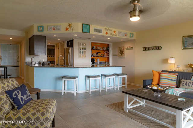 a living room with furniture