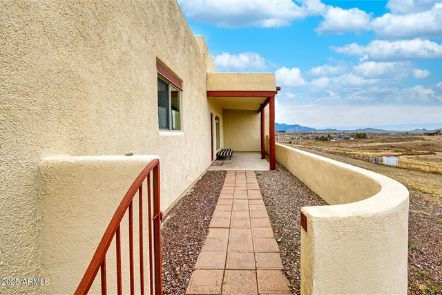 a view of balcony with seating space