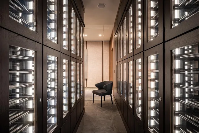 a view of entryway with a large tree and wooden floor