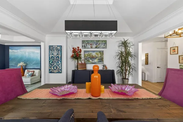 a bedroom with furniture and a bed