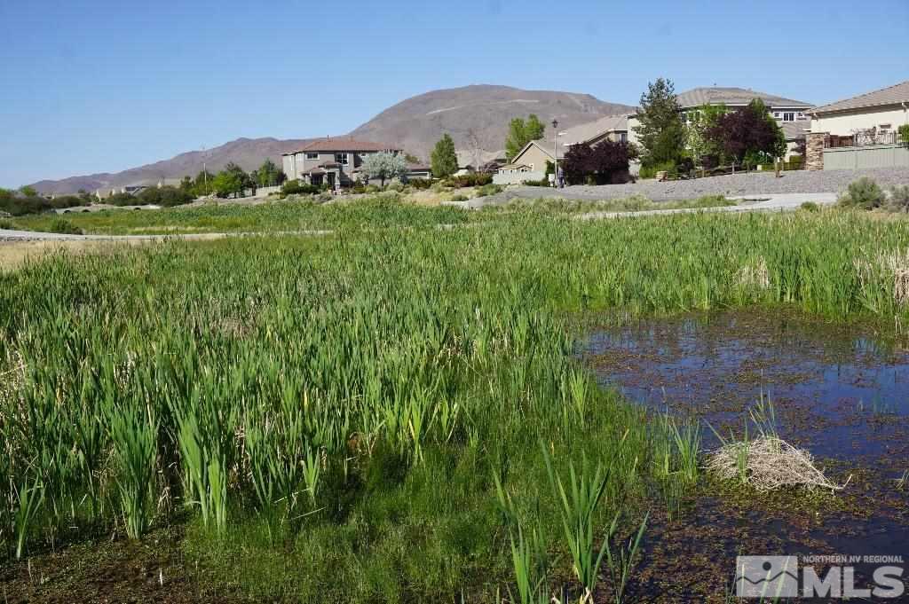 1611 Quail Bar Court Reno, NV 89521 - Photo 17 of 17 a view of a lush green outdoor space with a swimming pool and valleys in the background
