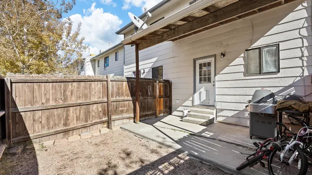 a view of entryway with wooden floor