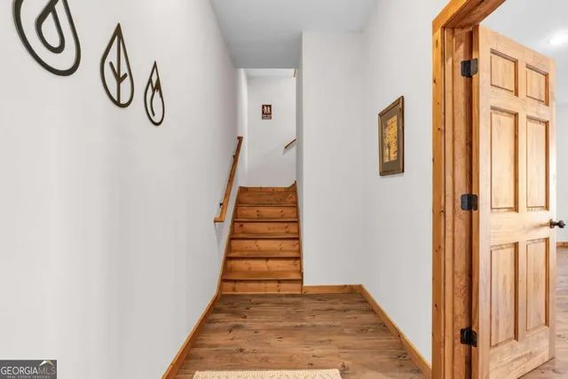 a view of a storage & utility room with a window