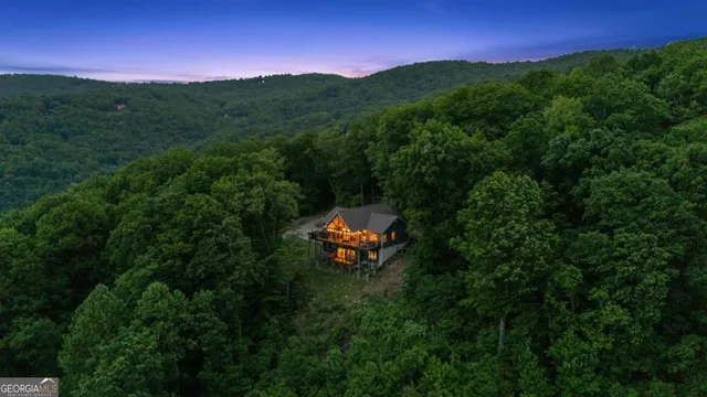 a view of an outdoor space and mountains