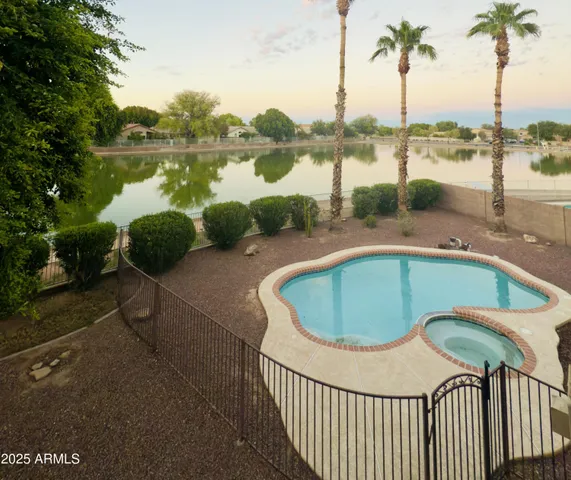 a view of a lake and outdoor space