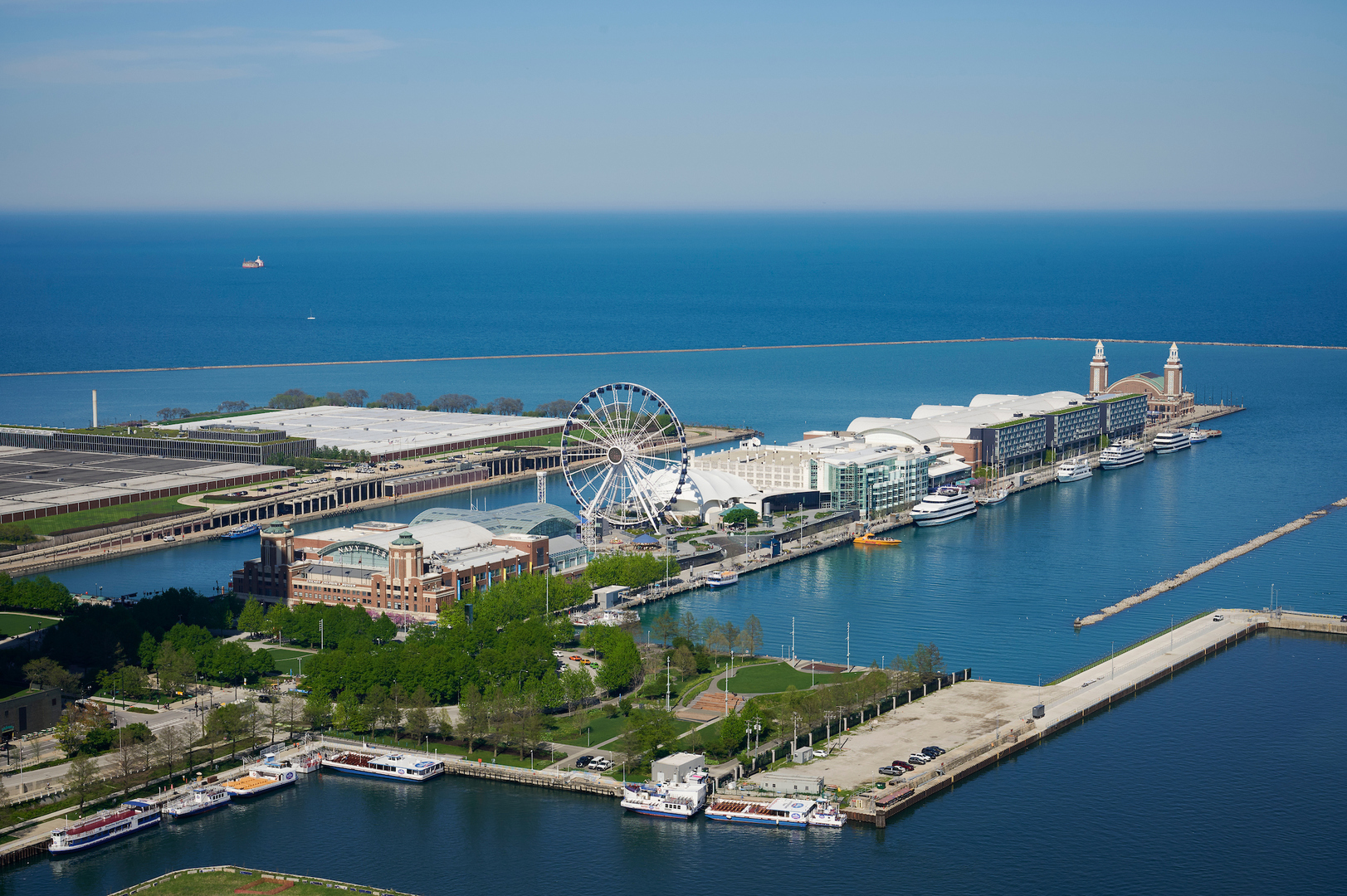 363 East Wacker Drive, Unit 1506 Chicago, IL 60601 - Photo 9 of 34 an aerial view of a house with a ocean view