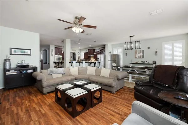 a living room with furniture