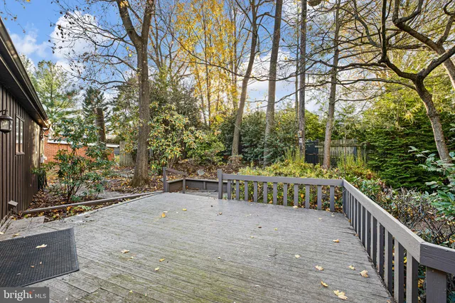 a roof deck with table and chairs and potted plants