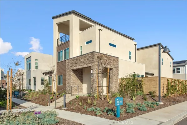 a front view of a building with street view