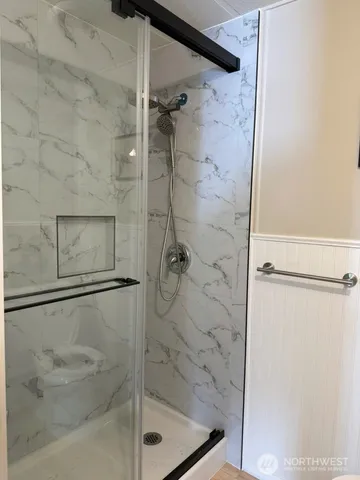 a bathroom with a shower