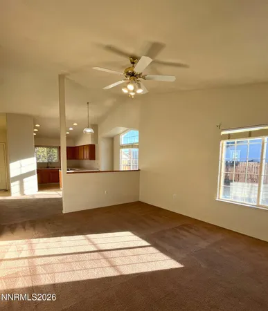 a view of a kitchen with an empty space and kitchen view