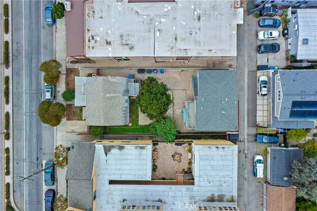 aerial view of a fireplace with paintings