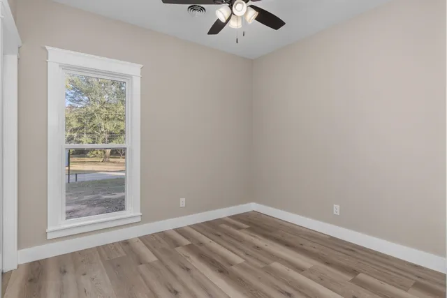 an empty room with a window