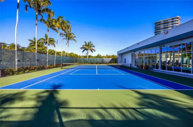 a view of an indoor basketball court