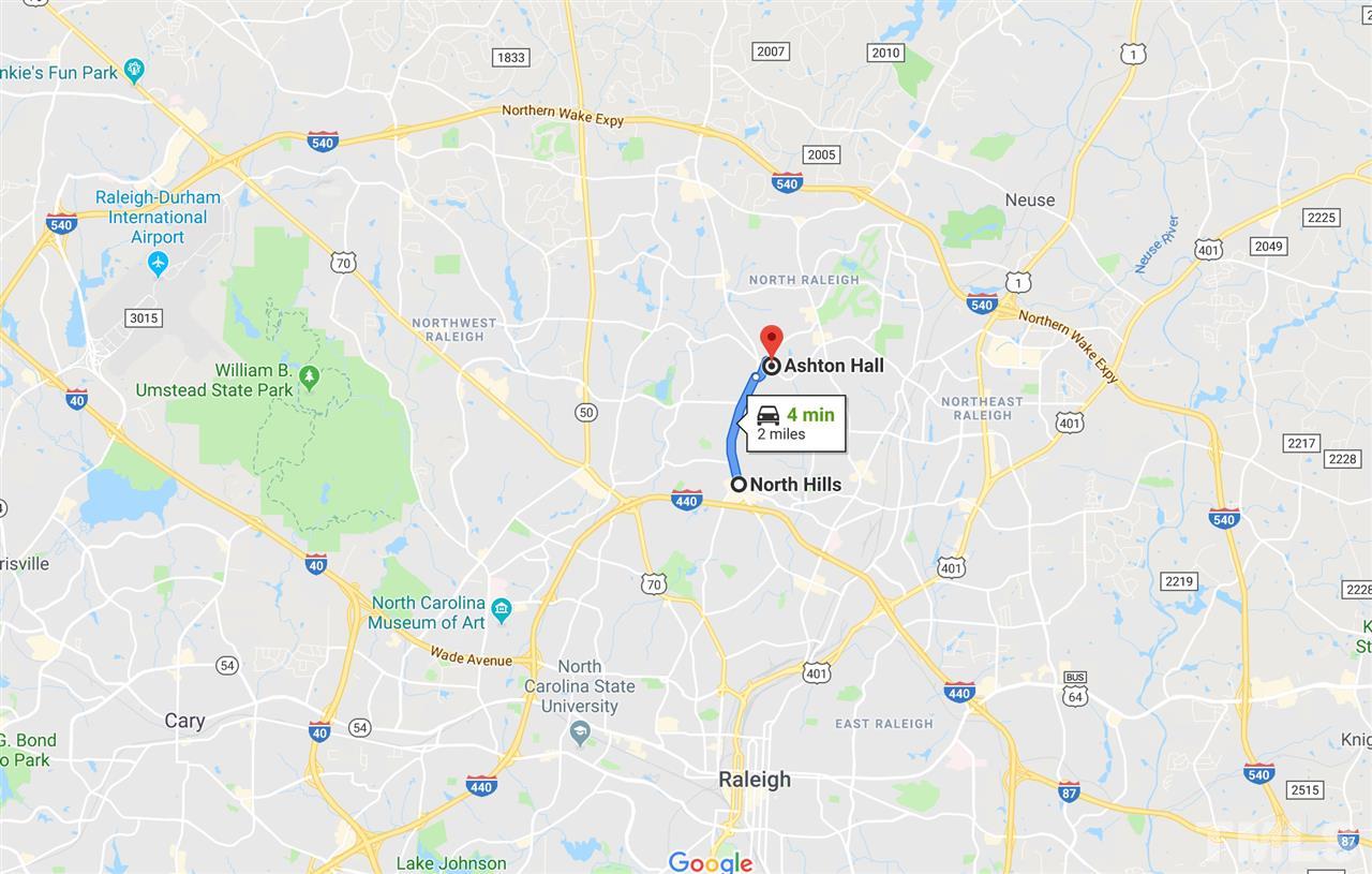 6107 Shandwick Court Raleigh, NC 27609 - Photo 18 of 21 Just about 2 miles to North Hills shopping, entertainment and dining and 3.5 miles to the I-540 access.