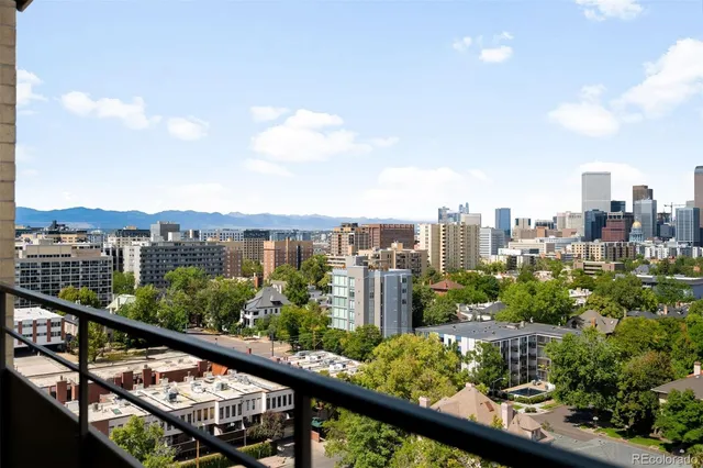a view of a city from a balcony