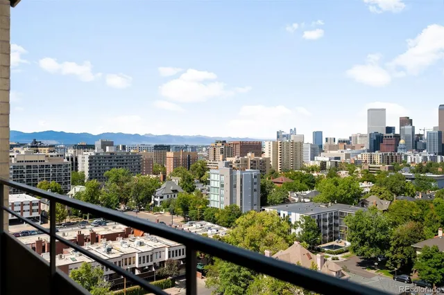 a city view from a balcony