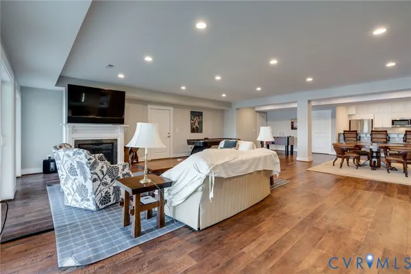 a view of a balcony with wooden floor