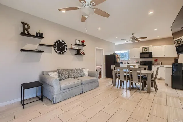 a living room with furniture