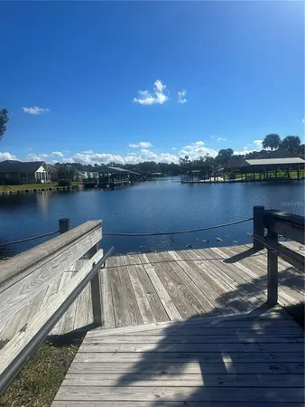 a view of a lake with outside space