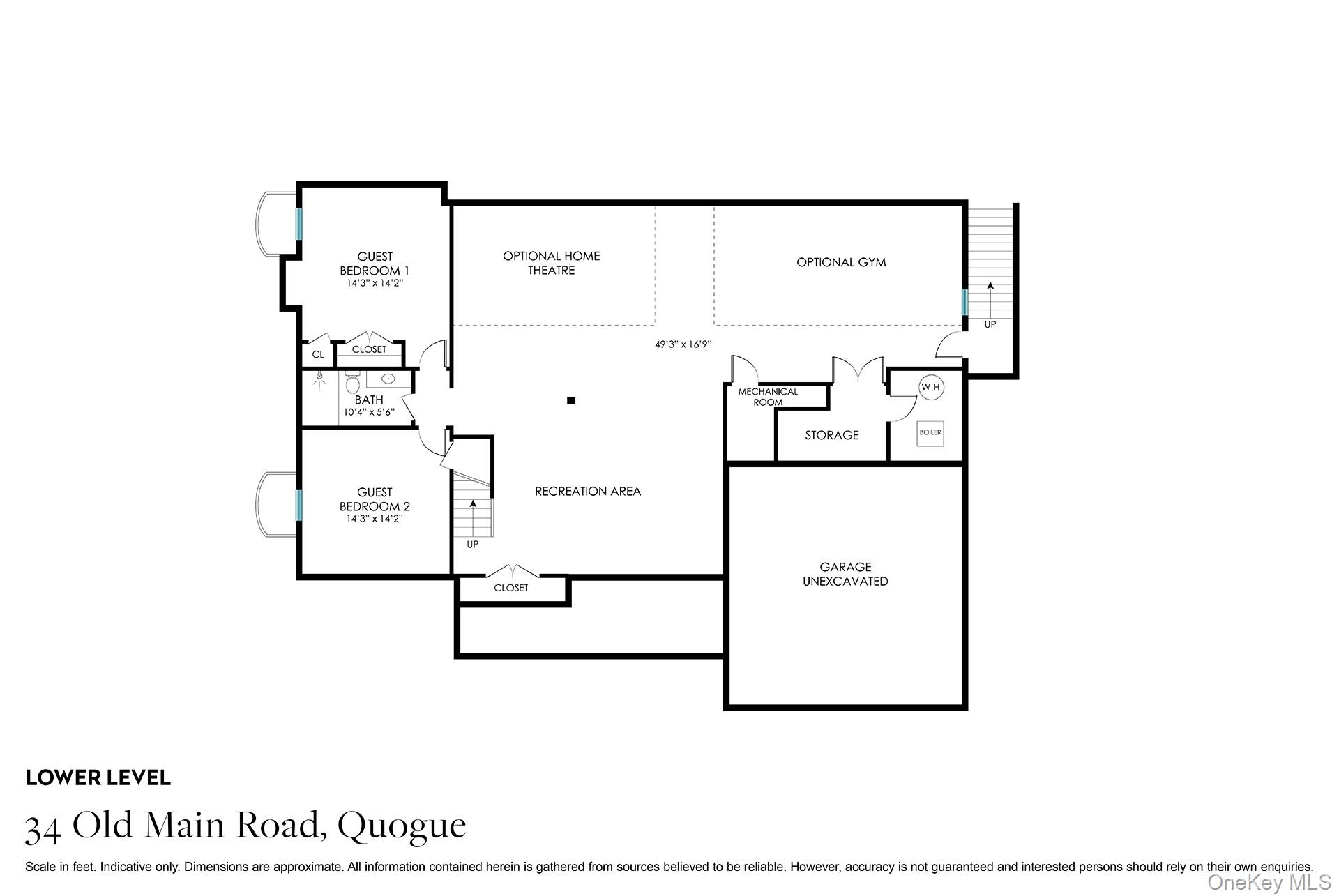 34 Old Main Road Quogue, NY 11959 - Photo 26 of 27 Floor Plan Lower Level