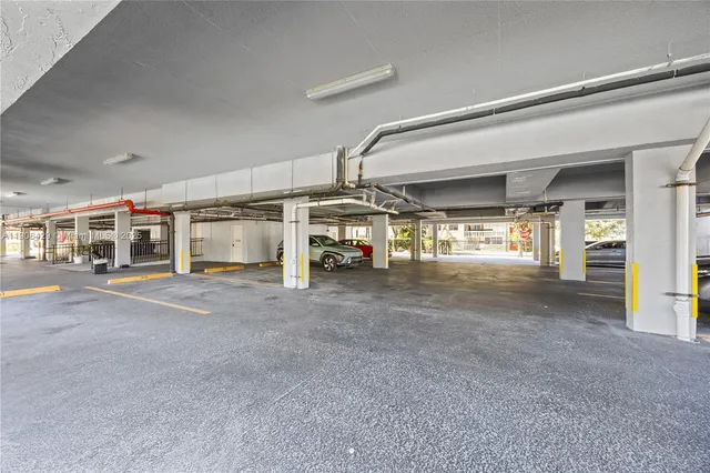 a view of a car garage