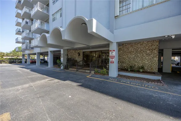 a view of a building with street view