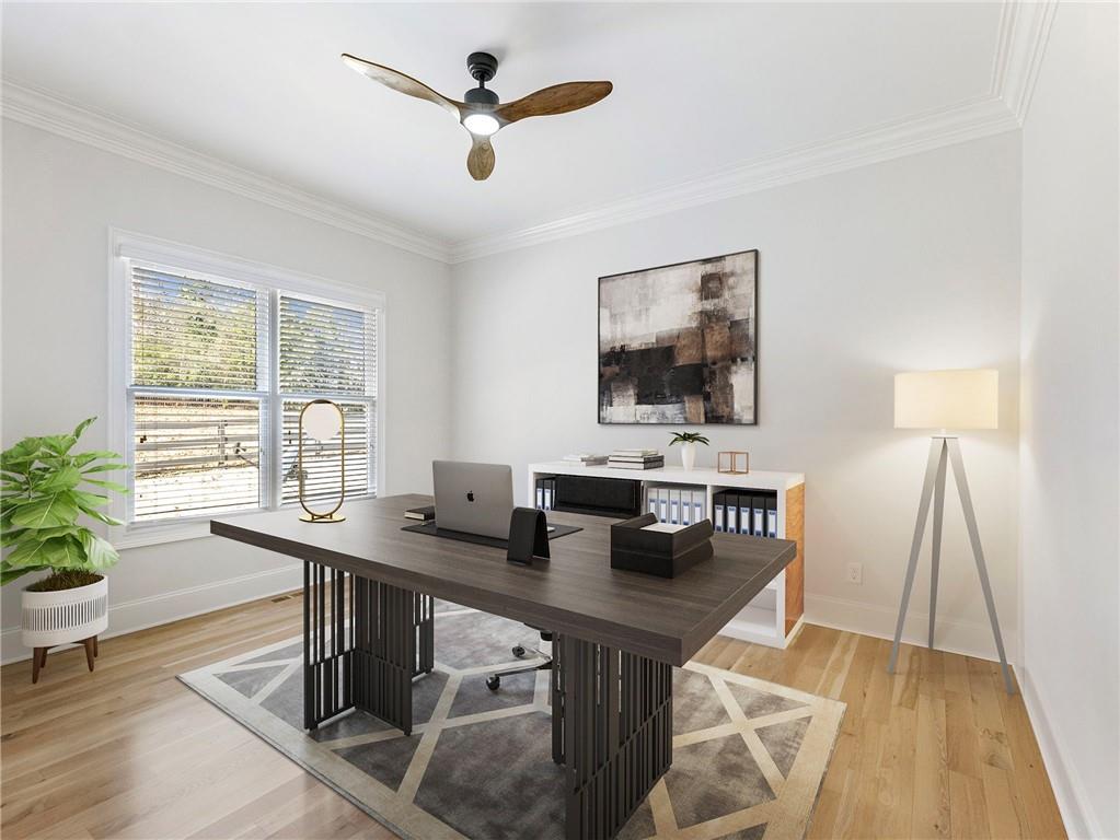 5651 Old Wilkie Road Gainesville, GA 30506 - Photo 43 of 78 a view of a workspace with furniture and a potted plant