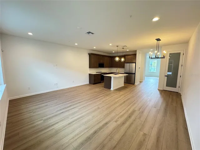 a large room with wooden floor