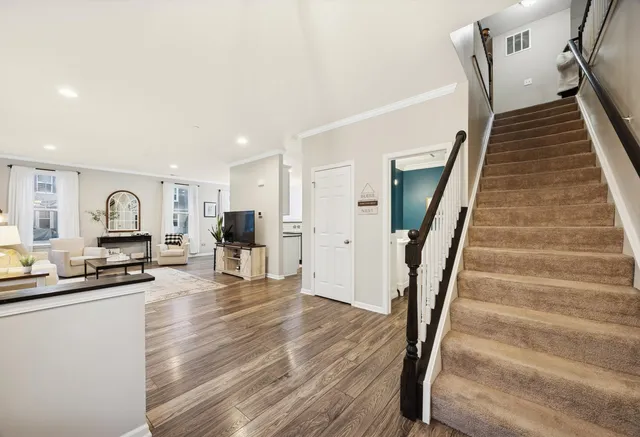 a bathroom with a sink double vanity and a mirror
