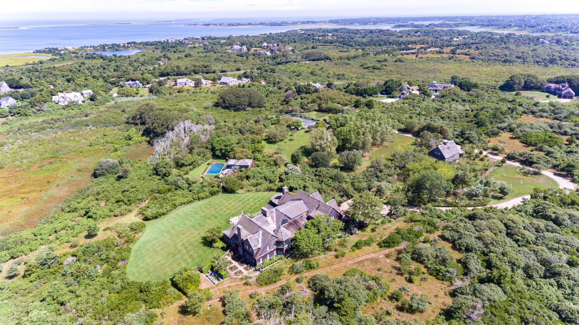 183 Polpis Road Nantucket, MA 02554 - Photo 8 of 62 an aerial view of a houses with a yard