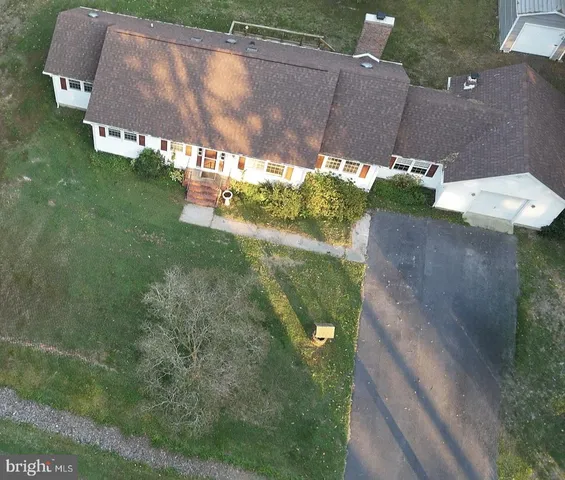 an aerial view of a house