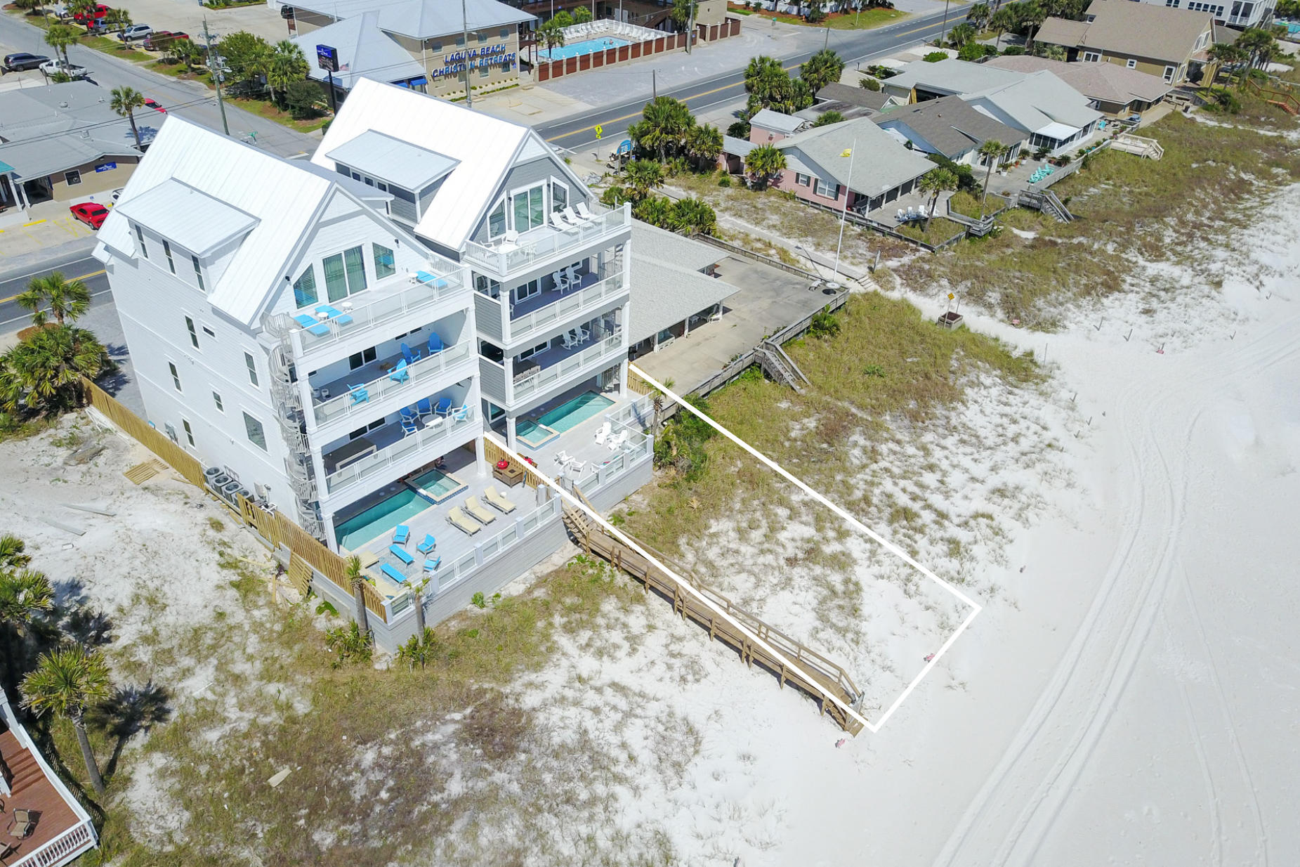 20109 Front Beach Road, Unit A Panama City Beach, FL 32413 - Photo 51 of 52 Parcel outline of the back