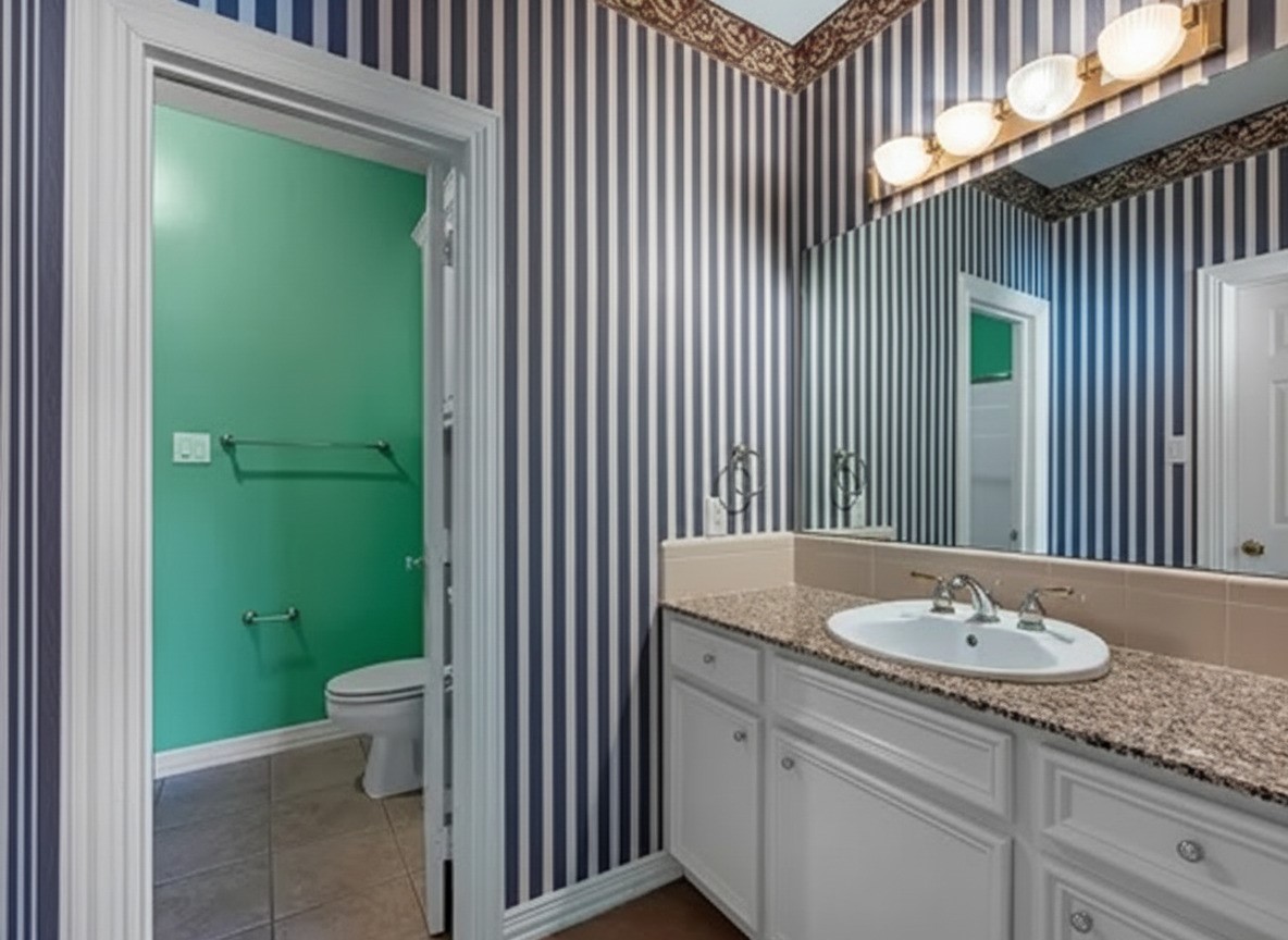 3311 El Dorado Boulevard Missouri City, TX 77459 - Photo 19 of 29 a bathroom with a granite countertop sink a toilet and a mirror