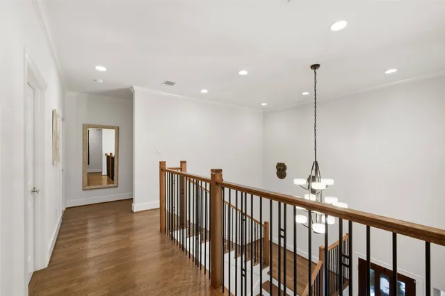 a view of hallway with stairs