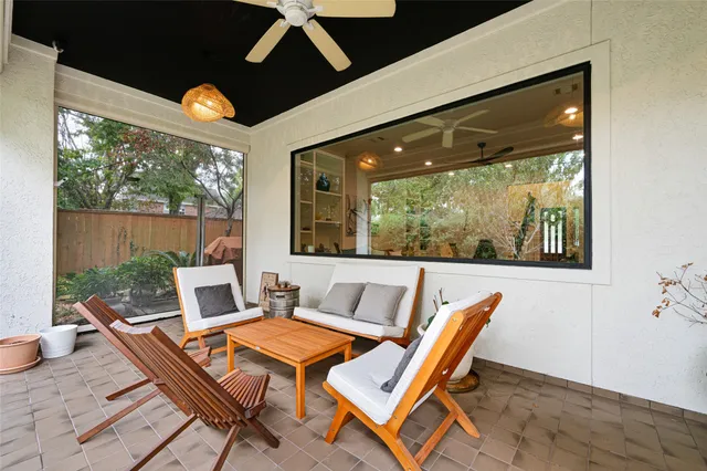 a outdoor space with furniture