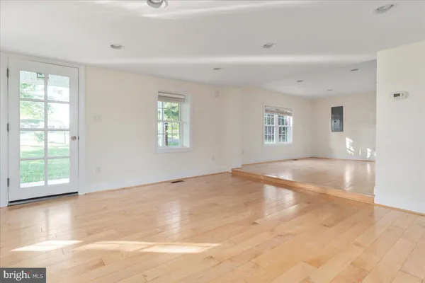 a view of a livingroom with a window