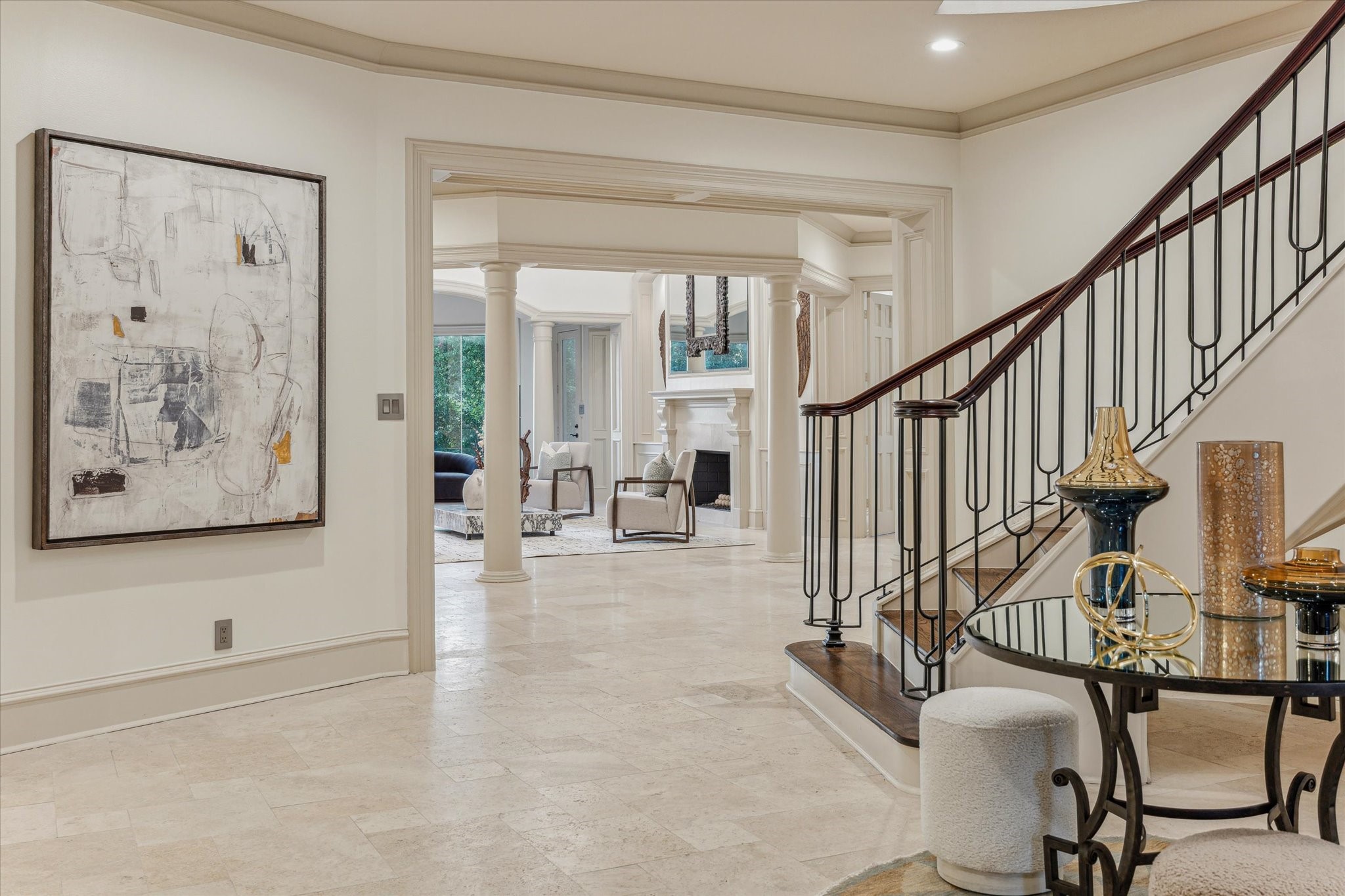 918 Huntington Cove Houston, TX 77063 - Photo 12 of 50 Formal living room is situated directly off the foyer, providing an elegant first impression for guests