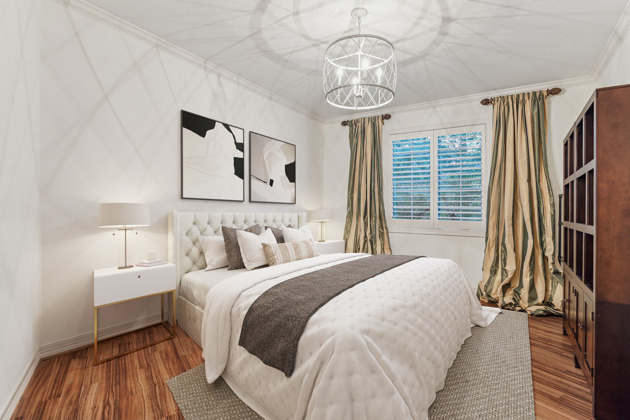 918 Huntington Cove Houston, TX 77063 - Photo 49 of 50 One of the four En-suite bedrooms for your guests' comfort and privacy. Photo is virtually staged.