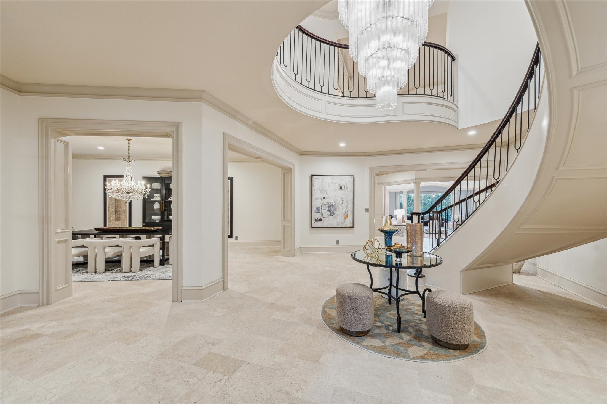 918 Huntington Cove Houston, TX 77063 - Photo 9 of 50 Alternate wider angle of the formal dining room with a square cased openings